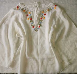 White Embroidered Top