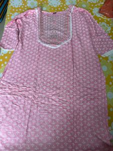 Pink Embroidered Kurti
