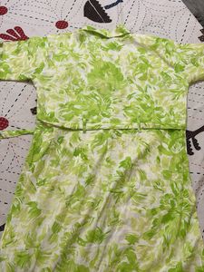 Green Floral Shirt Dress
