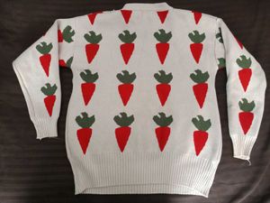 Carrot Print Crewneck Sweater