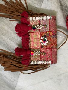 Boho Patchwork Bag with Fringe