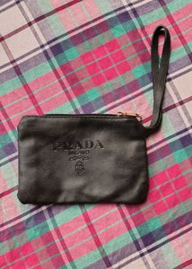 Prada Milano Black Leather Wristlet