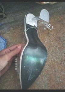 Transparent party wear trendy heels