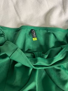 Green Ruched Mini Dress