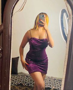 Purple Velvet Mini Dress