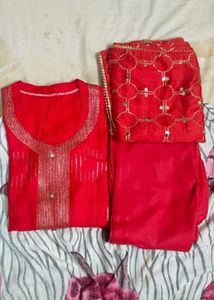 Red Kurta Set