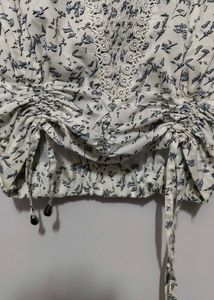 very pretty floral white top