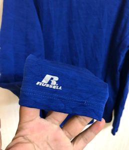 Russell Athletic Blue Long Sleeve T Shirt