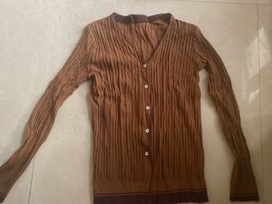 Brown Y2K Cardigan Top