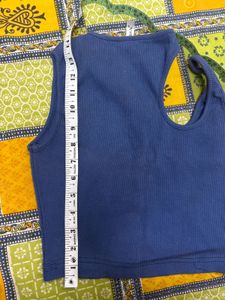Blue Crop Tank Top
