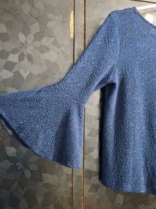 Elegant Blue Embellished Top