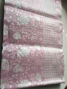 Pretty Organza Type Pink Saree
