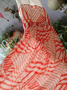 Chic Red &amp; White Maxi Dress