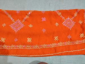 Partywear Orange 🧡 Saree For Women
