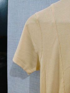 A Line Butter Yellow Dress With Collar
