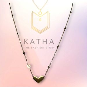 Golden Heart Necklace With Chain Anti Tarnish