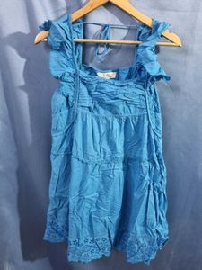 Label Cute Blue Sleeveless Top