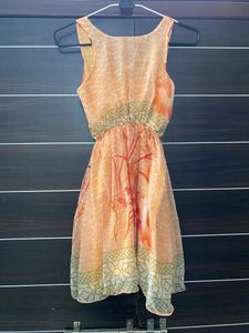 Square Neck Sleeveless Georgette Dress It’s Free Size (Will Fit M L And XL)