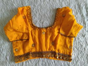 Mustard Bead Embroidered Saree (Women&#39;s)