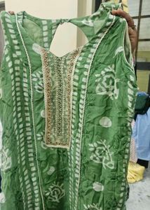 Green Printed Kurta