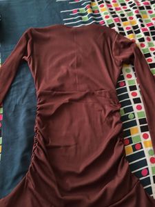 Brown Ribbed Mini Dress 🤎