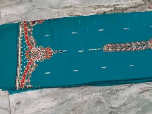 Elegant Teal Saree💥💥festive offer