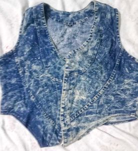 Acid Wash Denim Top - Size L