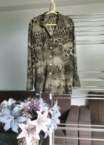 Vintage Animal Print Button-Down
