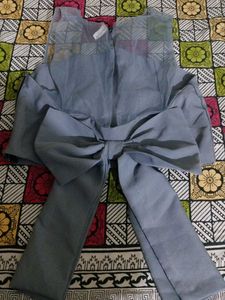 Grey Top with Bell Sleeves