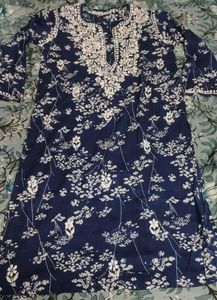 Lucknowi handwork Floral chicken kari Kurta