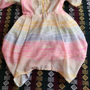 👌Collar Pink Frock With 🔔hands...