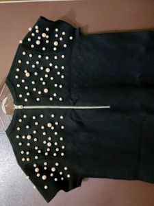 Zara Black Pearl Embellished Dress