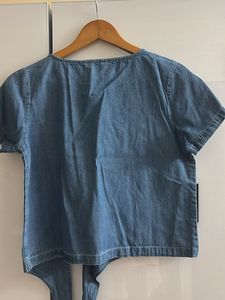 Denim Tie-Back Top