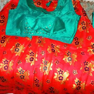 Red And Green Langha Choli