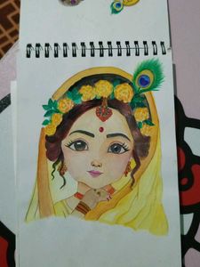 Cute Radharani Beautiful Drawing