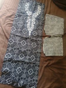 Black White Dress Material
