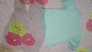 Mint Green Eyelet Top