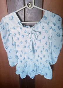 White And Blue Top
