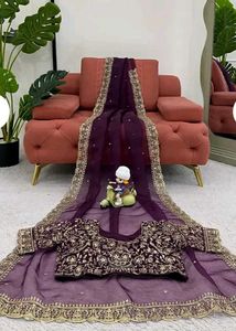 New Organza saree with designer blouse piece