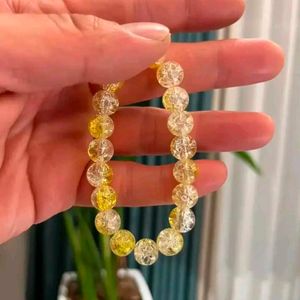 Crystal Bead yellow Bracelet  - SHILPMART