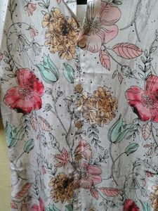 White Floral Kurtha