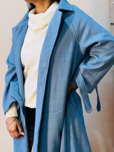 Stylish Blue Trench Coat