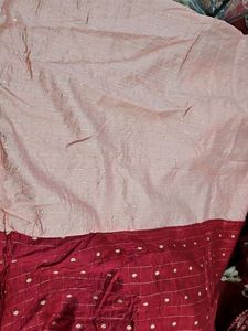 Pink saree with blouse