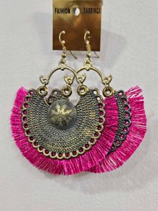 Pink Tassel Earrings