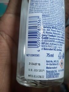 Nivea Deodorant Roll On Spray