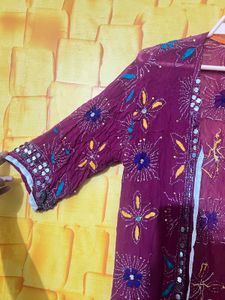 Embroidered Purple Kimono