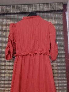 Chic Red Ruffled Maxi Dress