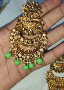 Gold Plated Thappa Jadau Kundan Earrings