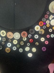 Button Embellished Tank Top Vintage