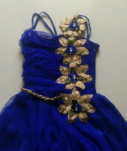 Blue Flower Girl Dress